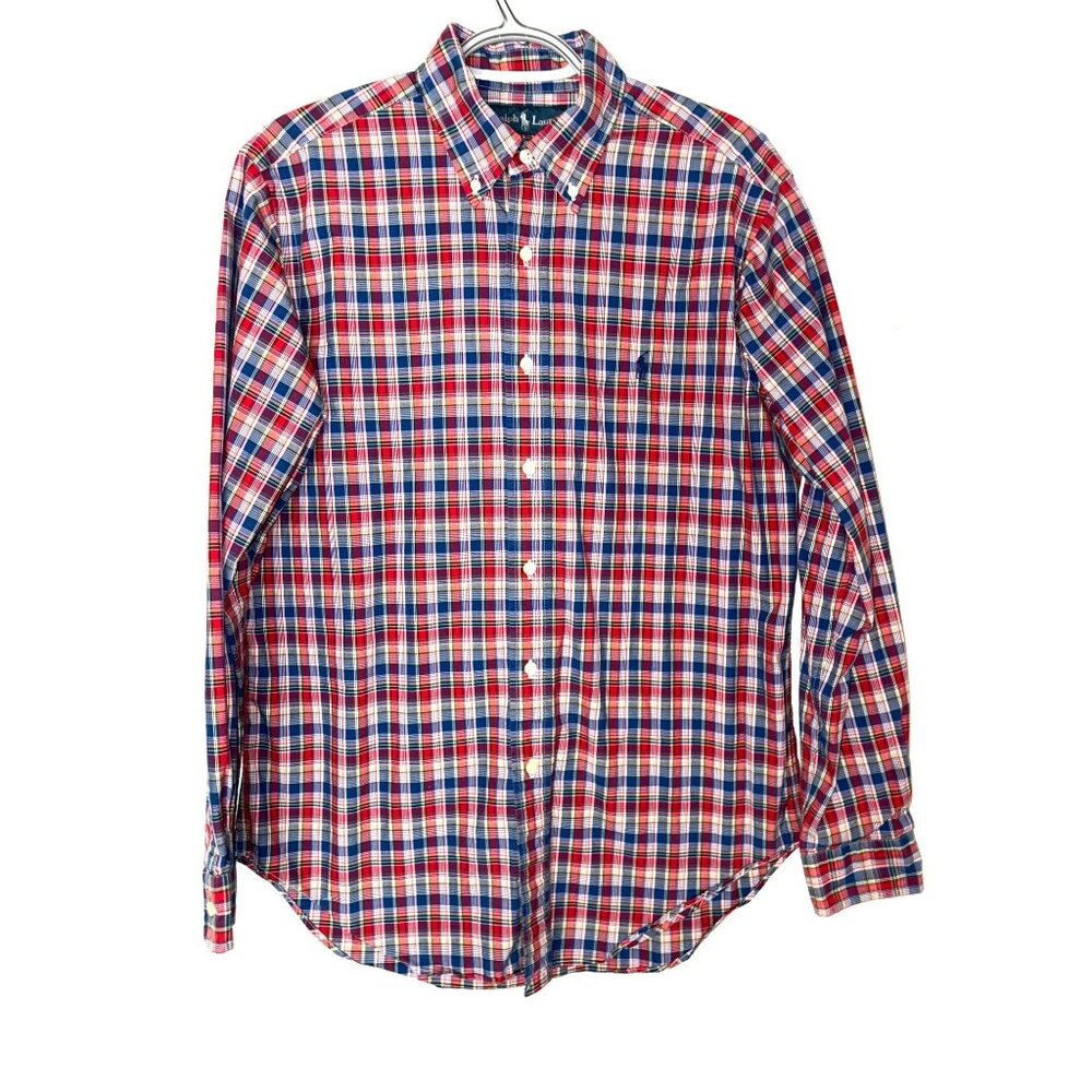 Ralph Lauren Classic Fit Plaid Button Down Shirt Size M